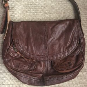 Lucky Brand Vintage Leather Stash Hobo Bag
